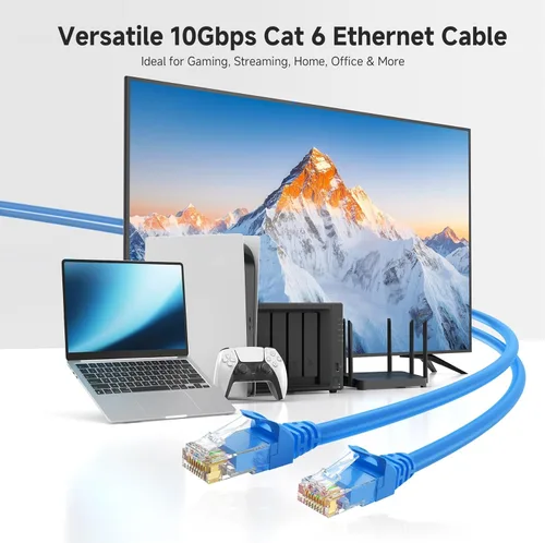 Miniatura 2 de Cable Matters 10Gbps 5-Pack Cable Ethernet Cat 6 sin enganches - 14 pies, cable Cat 6, cable Cat6, cable Ethernet, azul