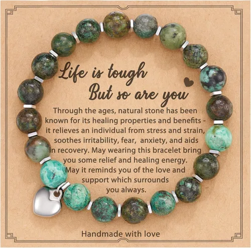 Miniatura 27 de HGDEER Regalos Get Well Soon, pulsera de amatista de piedra natural para mujeres y hombres