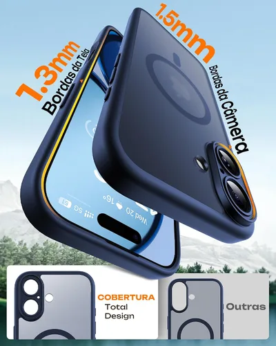 Miniatura 536 de TOCOL Funda para iPhone 11, compatible con Magsafe, protección completa de cámara, imanes integrados, protección contra caídas, funda translúcida