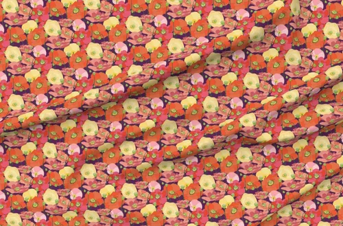 Miniatura 14 de Spoonflower Tela – Rayas psicodélicas retro vintage olas Groovy 70s tonos cálidos impresos en tela de algodón de la firma de pétalos por The Yard