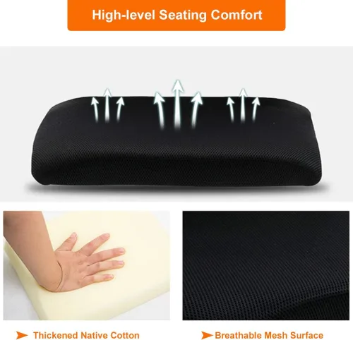 Miniatura 4 de BestOffice Silla de Oficina Ergonómica de Malla para Escritorio, Silla de Computadora Ejecutiva con Soporte Lumbar, Reposabrazos, Giratoria, Negro