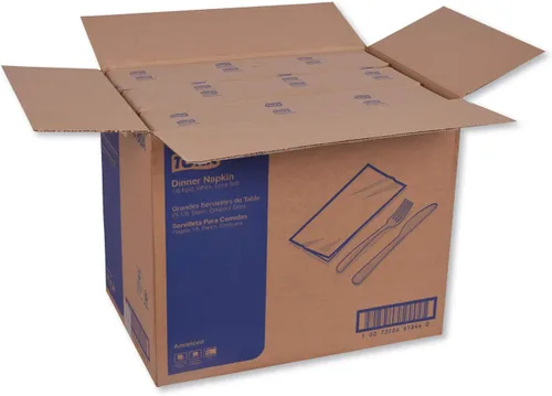 Miniatura 5 de Tork Servilleta blanca extra suave, 1/8 pliegue de 3 capas, 17" x 16.1", 6 x 290 servilletas, NP7380A