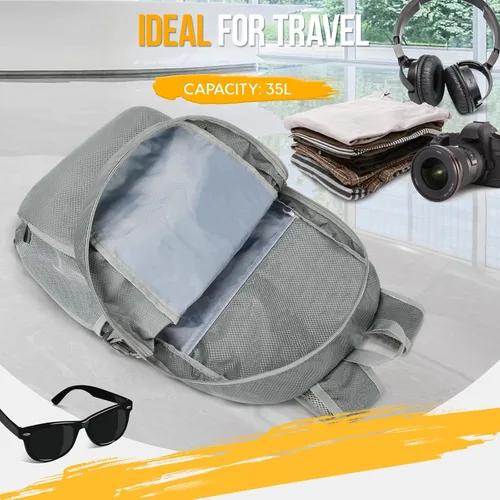 Miniatura 15 de Mochila de viaje Zomake ligera para senderismo, resistente al agua, mochila plegable para mujeres y hombres Negro