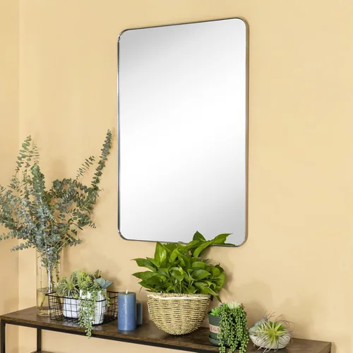 Miniatura 2 de GRACTO Espejo de baño con marco de metal de acero inoxidable de níquel cepillado de 20 x 30 pulgadas para montar en la pared, espejo rectangular