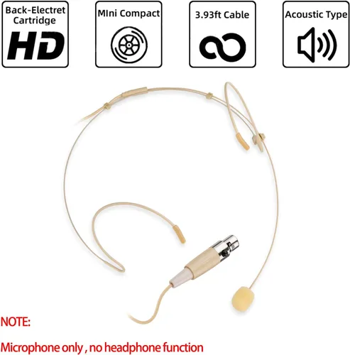 Miniatura 2 de Auriculares con micrófono discretos para colgar sobre la oreja, compatible con transmisor Shure Wireless System, ideal para conferencias