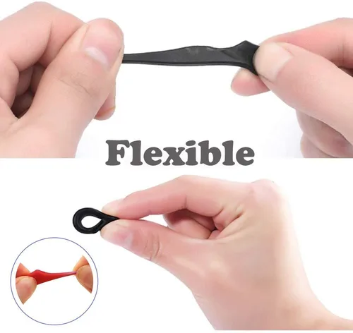 Miniatura 5 de SAIGO Ganchos antideslizantes para las orejas, retenedores de lentes de silicona para lentes de sol, 10 pares Negro
