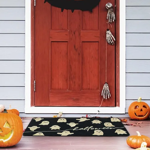 Miniatura 4 de Tapete de bienvenida con fantasma de Halloween, divertido tapete de puerta de Halloween para interiores y exteriores, antideslizante, decoración