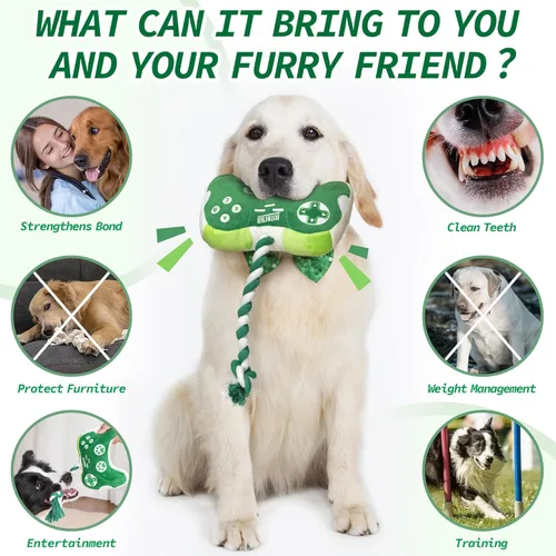 Miniatura 5 de MTERSN Juguetes chirriantes para perros: juguete interactivo de peluche para perros con papel arrugado completo y lindos juguetes masticables
