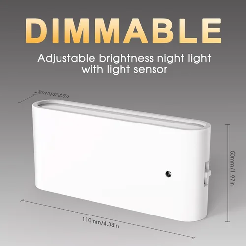Miniatura 5 de Briignite Luces nocturnas enchufables a la pared, paquete de 2, luz nocturna LED con sensor de luz del atardecer al amanecer, luz nocturna regulable