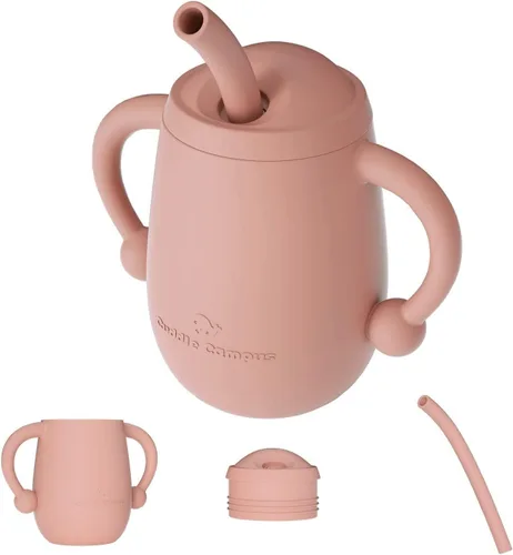 Miniatura 13 de Cuddle Campus Vasos para bebés de 7 onzas, [4 en 1] tazas para bebé, vaso de silicona inastillable, taza abierta para 6M, 6 meses, 6 a 12 meses, 1/1