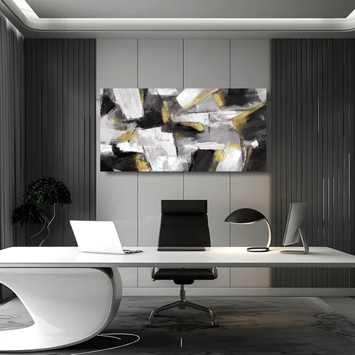 Miniatura 5 de SOUGUAN Cuadros de Arte en Blanco y Negro Abstractos Colgantes de Pared Decoración Obra de Arte Moderna 20"X40" Decoraciones de Pared