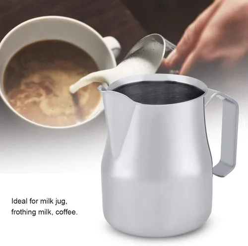 Miniatura 6 de Jarra de espuma de leche, grado premium cuidadosamente elaborada, segura, duradera, resistente al calor, resistente al óxido, café para cocina