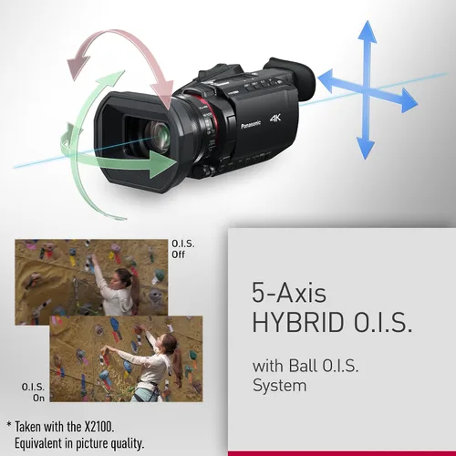 Miniatura 7 de Panasonic Videocámara X1200 4K, lente teleobjetivo gran angular con zoom de 24X, O.I.S híbrido, diseño ligero de dispersión de calor, embalaje