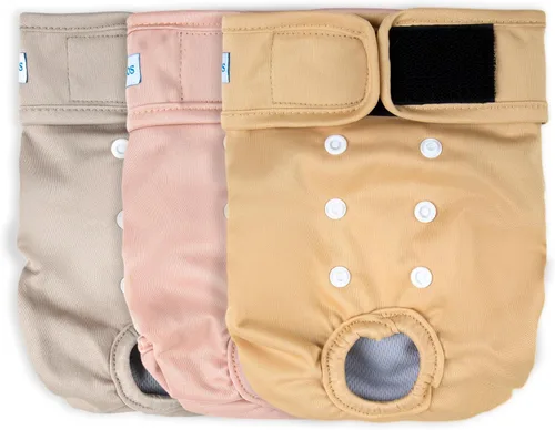 Leekalos Pañales reutilizables lavables para perras (3 unidades) – Pañales para perras altamente absorbentes – Pañales para cachorros de tamaño