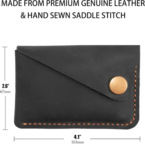Miniatura 5 de Tarjetero de cuero, billetera para tarjetas de crédito, cartera tarjetero, billetera minimalista, regalo de Navidad