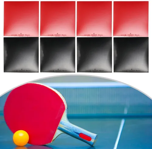 8 gomas de tenis de mesa, esponja de goma de ping pong roja/negra, gomas de repuesto para bate de tenis de mesa, accesorios de tenis de mesa para
