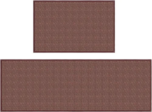 Miniatura 10 de Artoid Mode Juego de 2 alfombras y tapetes de cocina lavables, de goma antideslizante, absorbentes, para el frente del fregadero, 17 x 29 y 17 x 47
