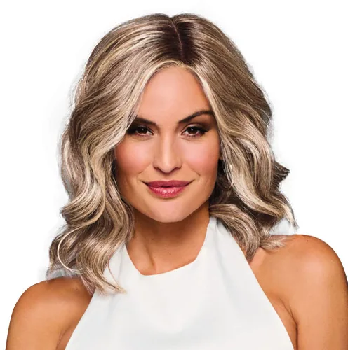 Miniatura 11 de Raquel Welch Bella Vida - Peluca ondulada en capas, 100% atada a mano, longitud de hombro por Hairuwear, gorra pequeña promedio, RL10/12 castaño