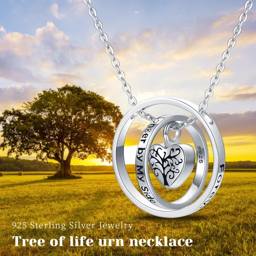 Miniatura 7 de JUSTKIDSTOY Cremation Jewelry - Collar de plata de ley 925 con diseño de girasol, rosa y pata para cenizas, recuerdos conmemorativos para mujeres