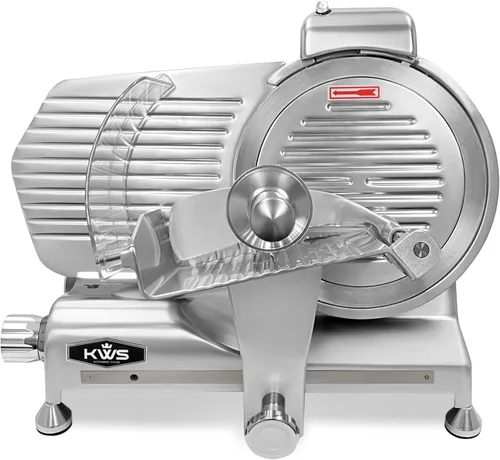 Miniatura 11 de KWS MS-12NT - Cortador eléctrico de carne de 420 W, hoja de teflón no pegajosa de 12 pulgadas, cortador de carne, queso/alimentos congelados, bajo