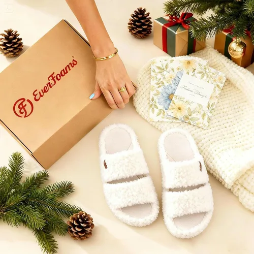 Miniatura 7 de EverFoams - Pantuflas de punta abierta para mujer, suaves y cómodas, de espuma viscoelástica, para interiores