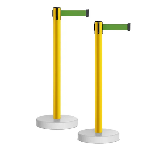 Miniatura 44 de Crowd Control Warehouse - CCW Juego de 2 puntales retráctiles de barrera de cinturón, base rellenable de agua MSH630-11 cinturón de pie, cinturón