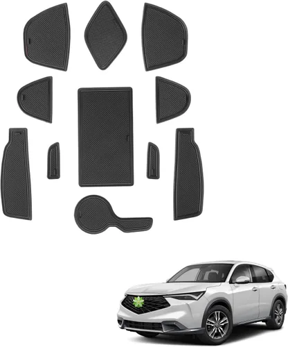 Miniatura 8 de Alfombrillas de ranura de puerta Acadia 2025 2026 para accesorios GMC Acadia 2026, alfombrillas de goma interior antideslizantes, forro de consola