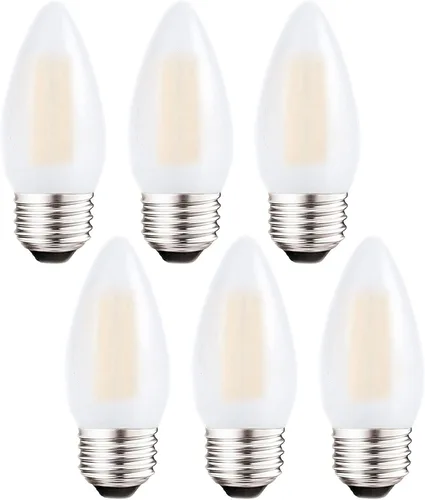 Miniatura 8 de Sunaiony Bombillas LED de candelabro esmeriladas E26 de base media 2W regulables, luz blanca suave 3000K equivalente a 25W, bombillas LED 2W 3000K-8
