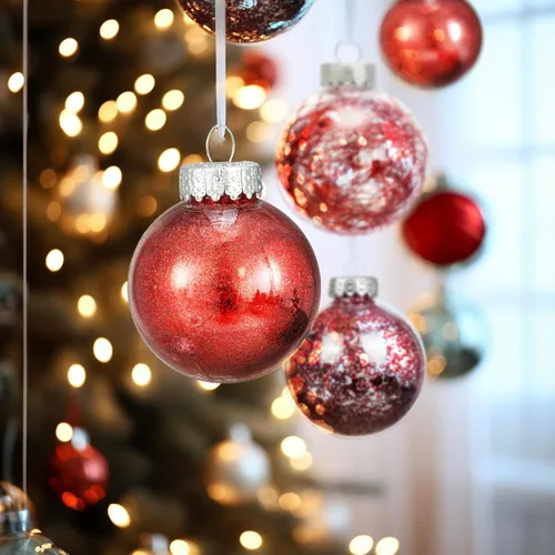 Miniatura 2 de 24 unidades - Adornos de esferas de Navidad de plástico transparente inastillable, delicados, para colgar, adornos de bolas de Navidad
