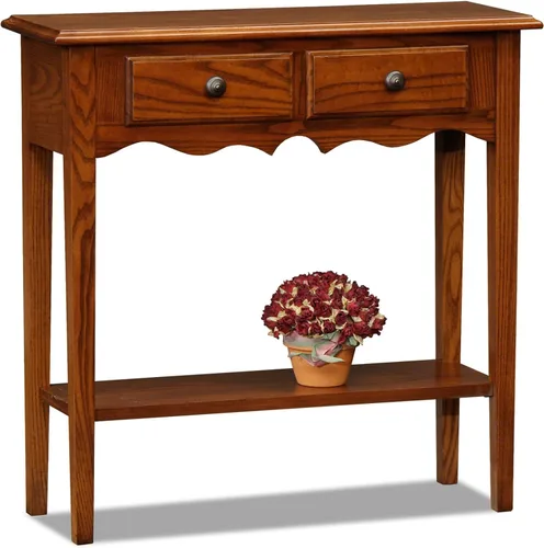 Miniatura 9 de Leick Home Mesa de Consola Mission, Madera Maciza, 1 Cajón de Almacenamiento, Estante de Exhibición Inferior, Profundidad Estrecha, Fácil Montaje