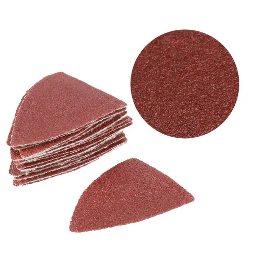 Miniatura 2 de Almohadillas de lijado oscilantes, 82 piezas universales triangulares y hojas de papel de lija de dedo con soportes de acero al carbono para lijado