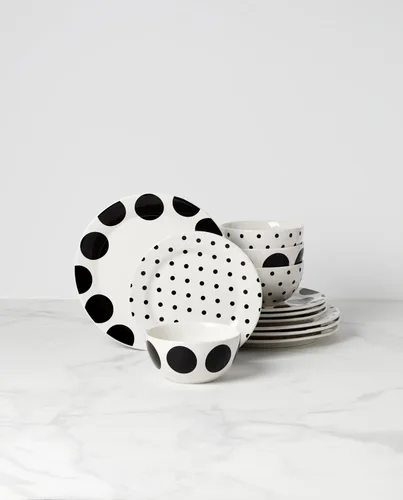 Miniatura 2 de Kate Spade New York Dot - Juego de vajilla de 12 piezas, 19.84, color blanco