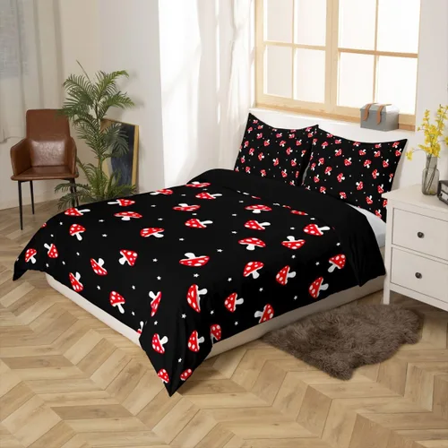 Miniatura 29 de Feelyou Juego de ropa de cama con patrón de sushi, funda de edredón de estilo japonés para niños, niñas, adolescentes, funda de edredón con temática