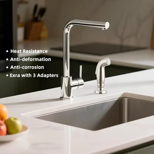 Miniatura 7 de Pulverizador lateral universal de cocina compatible con grifo Moen, reemplazo del rociador de grifo de fregadero de cocina con Níquel cepillado