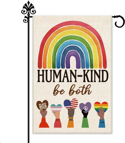 Miniatura 12 de Hafhue Bandera de bienvenida con texto en inglés «In A World Where You Can Be Anything Be Kind», decoración de casa de campo al aire libre