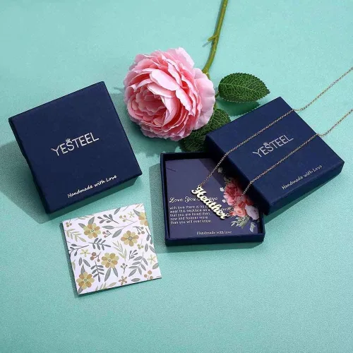 Miniatura 7 de Collar personalizado con nombre, chapado en oro de 14 quilates, collares personalizados para mujeres, joyas con nombre, collares de placa con nombre