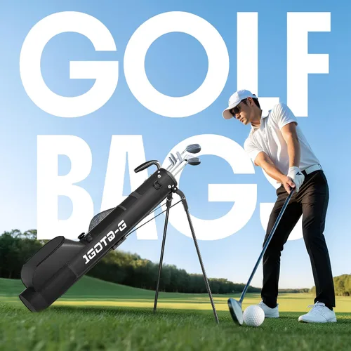 Miniatura 2 de Bolsa de golf ligera para golf, bolsa de golf Par 3 Sunday pequeña con divisores de 2 vías, correa para el hombro y múltiples bolsillos
