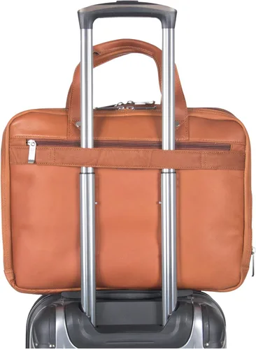 Miniatura 6 de Kenneth Cole REACTION "Out of the Bag" Manhattan - Bolso bandolera de cuero colombiano para laptop de 15.6" para viajes y negocios