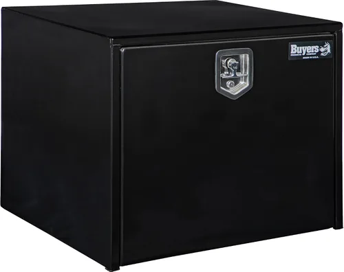 Miniatura 23 de Buyers Products 1703349 - Caja de acero negro para debajo de la carrocería con pestillo de mango en T, 14 x 12 x 18 pulgadas, caja de herramientas