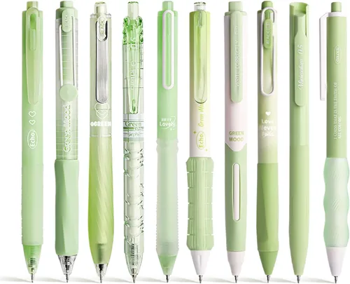 Miniatura 9 de Juego de 10 bolígrafos de tinta de gel en colores pastel, lindos para tomar notas, punta extrafina retráctil de 1/64 de pulgada (0.5 mm), 10 Rosa
