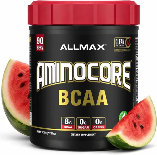 Miniatura 15 de ALLMAX Nutrition AMINOCORE BCAA en polvo, 0.29oz de aminoácidos, bebida de recuperación intra y después del entrenamiento, sin gluten, frambuesa