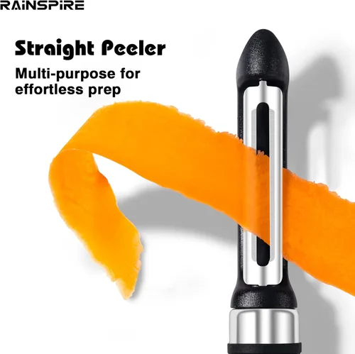 Miniatura 2 de Rainspire Juego de Pelador de 3 Piezas, Pelador Giratório Premium de Verduras, Accesorios de Cocina para Pelar Manzanas, Patatas, Verduras y Frutas