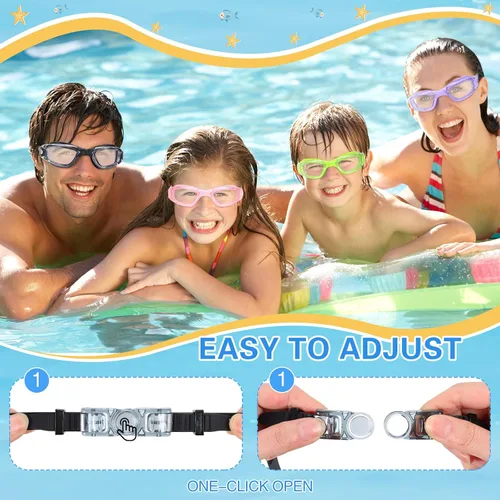 Miniatura 6 de Fabbay 8 gafas de natación sin fugas para niños y adultos, protección UV, gafas de natación impermeables con clip para la nariz