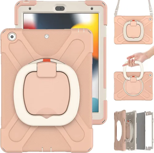Miniatura 13 de Funda para iPad Air de 3ª generación – Funda resistente para niños con soporte giratorio, soporte para lápices y correa de transporte para iPad