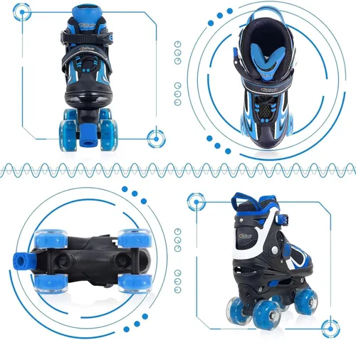Miniatura 3 de Nattork Patines de ruedas para niños y niñas, patines cuádruples ajustables de 4 tamaños con todas las ruedas iluminadas - regalo de cumpleaños