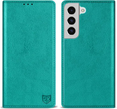 ZZXX Funda tipo cartera para Samsung Galaxy S22 Plus con bloqueo RFID, soporte de ranura para tarjetas, funda protectora de cuero magnético fuerte