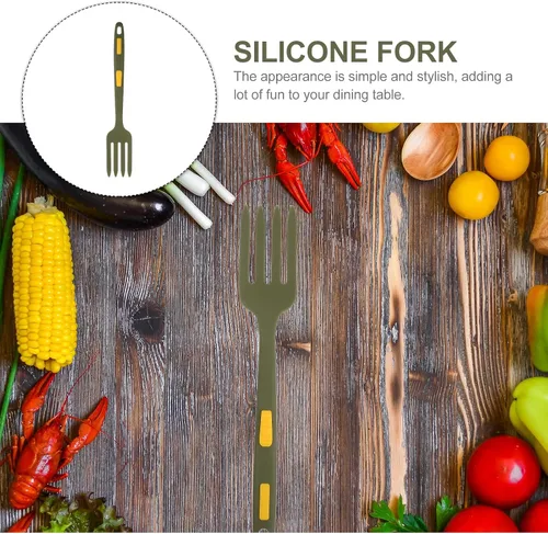 Miniatura 2 de Hemoton Paquete de 2 tenedores de silicona para pasta, utensilios de cocina resistentes al calor para espaguetis, fideos y frutas, herramientas