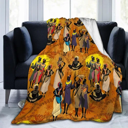 Miniatura 20 de African American Black Woman Fleece Throw Blanket Ultra Soft Cozy Decorative Flannel Blanket for Home Bed Couch Chair Travel 40x30in