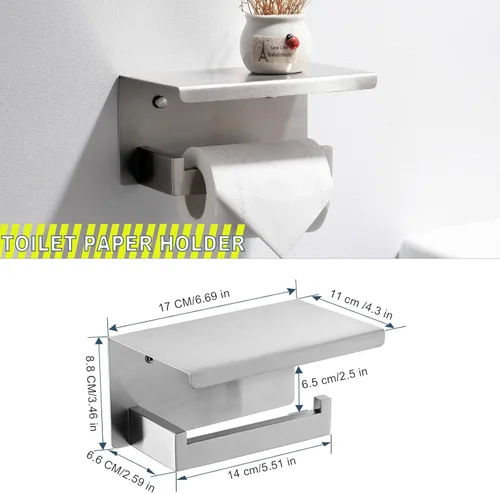 Miniatura 3 de Juego de 4 piezas de accesorios de baño cepillados de acero inoxidable de alta calidad, juego de toallero de baño montado en la pared, soporte