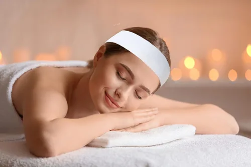 Miniatura 3 de 100 diademas faciales desechables para mujeres, envueltas individualmente, elásticas, para maquillaje, para tratamientos faciales, cuidado